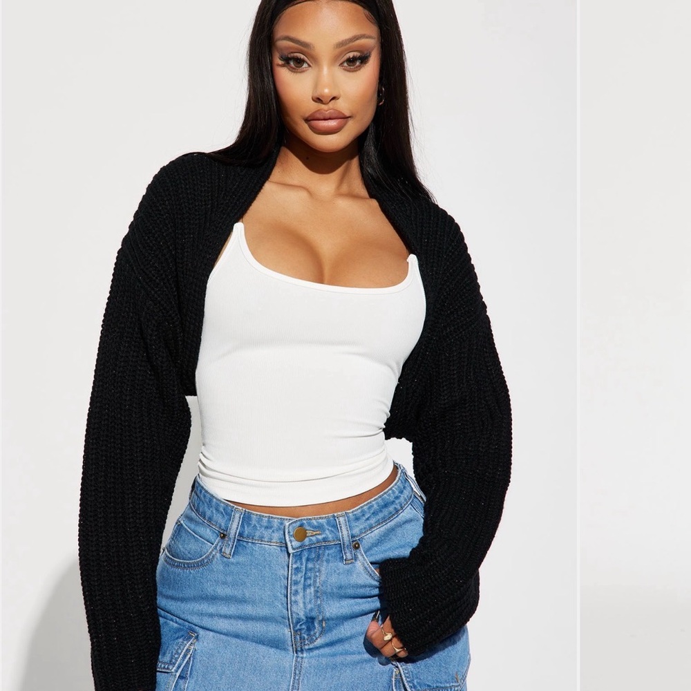 Fashion Nova Black Sweater Shrug